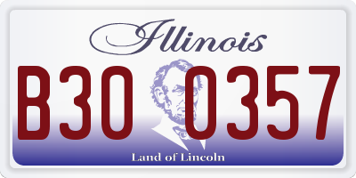 IL license plate B300357