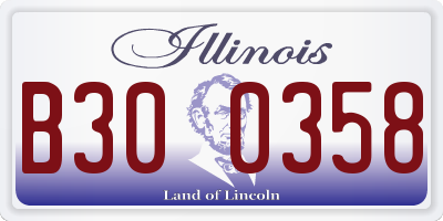 IL license plate B300358