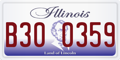 IL license plate B300359