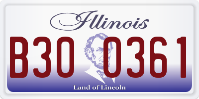 IL license plate B300361
