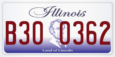 IL license plate B300362