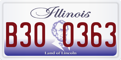 IL license plate B300363