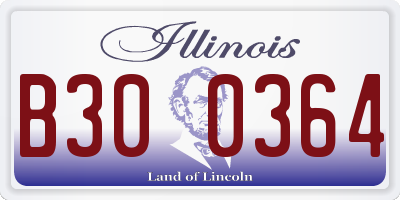 IL license plate B300364