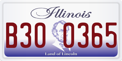 IL license plate B300365
