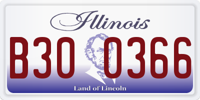 IL license plate B300366