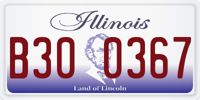 IL license plate B300367