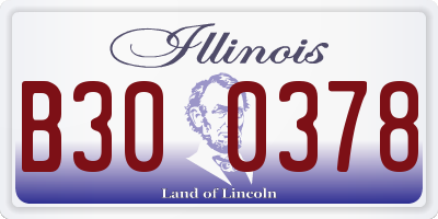 IL license plate B300378