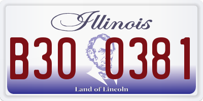 IL license plate B300381