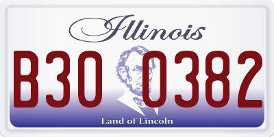IL license plate B300382