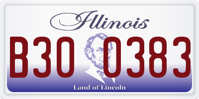IL license plate B300383