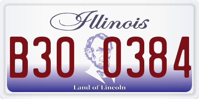 IL license plate B300384