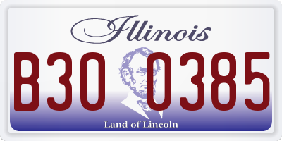 IL license plate B300385