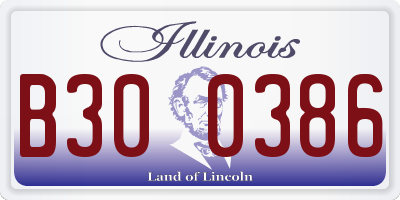 IL license plate B300386