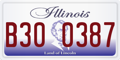 IL license plate B300387