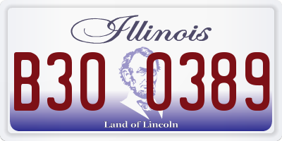 IL license plate B300389