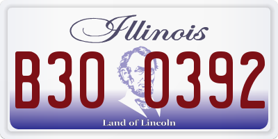 IL license plate B300392
