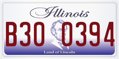 IL license plate B300394