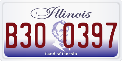 IL license plate B300397
