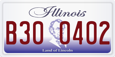 IL license plate B300402