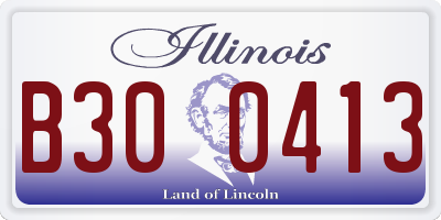 IL license plate B300413