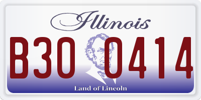IL license plate B300414