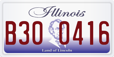 IL license plate B300416
