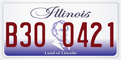 IL license plate B300421