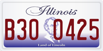 IL license plate B300425