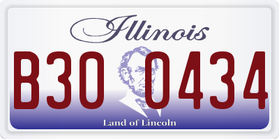 IL license plate B300434