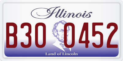 IL license plate B300452