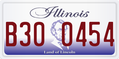 IL license plate B300454