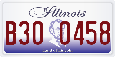 IL license plate B300458