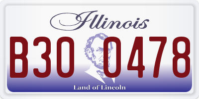 IL license plate B300478