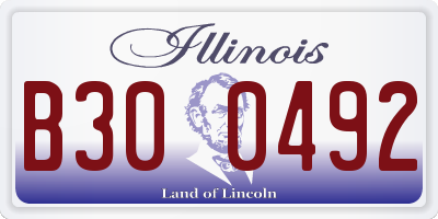 IL license plate B300492