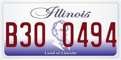 IL license plate B300494