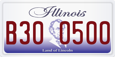 IL license plate B300500