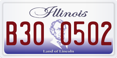 IL license plate B300502
