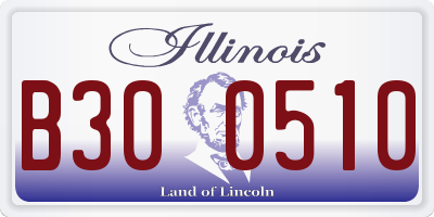 IL license plate B300510