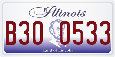 IL license plate B300533