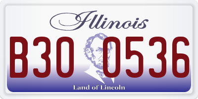 IL license plate B300536