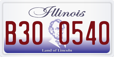 IL license plate B300540