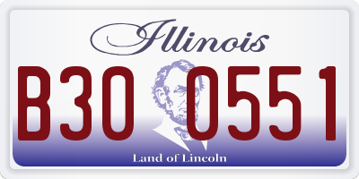 IL license plate B300551