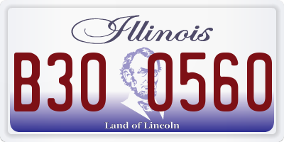 IL license plate B300560