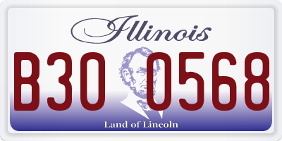 IL license plate B300568