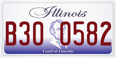 IL license plate B300582