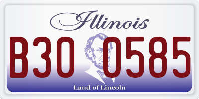 IL license plate B300585