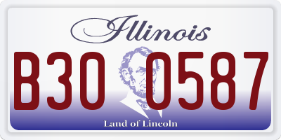 IL license plate B300587