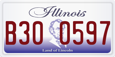 IL license plate B300597