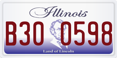 IL license plate B300598