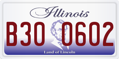 IL license plate B300602
